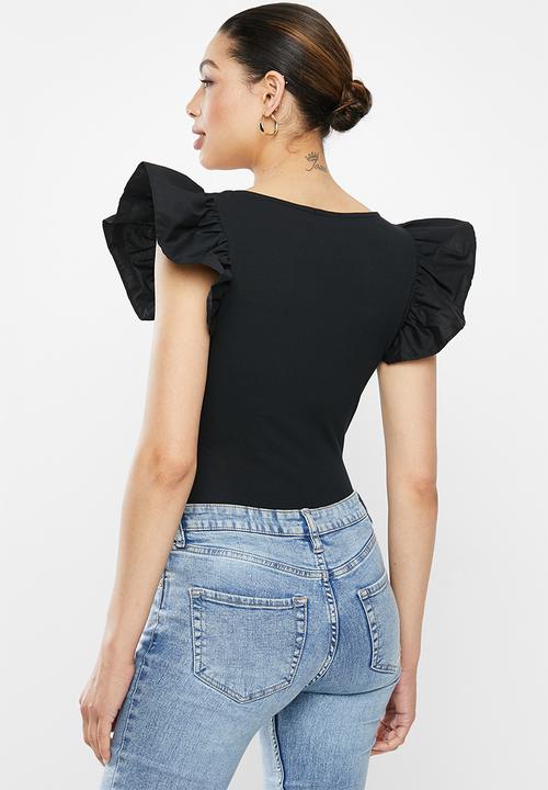 MILLA - Ruffle squareneck bodysuit 