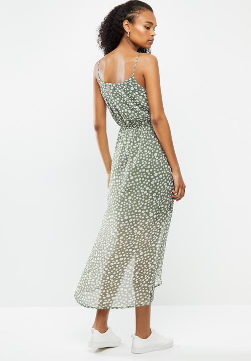 Vero Moda - Wonda mandana maxi dress - green & white 