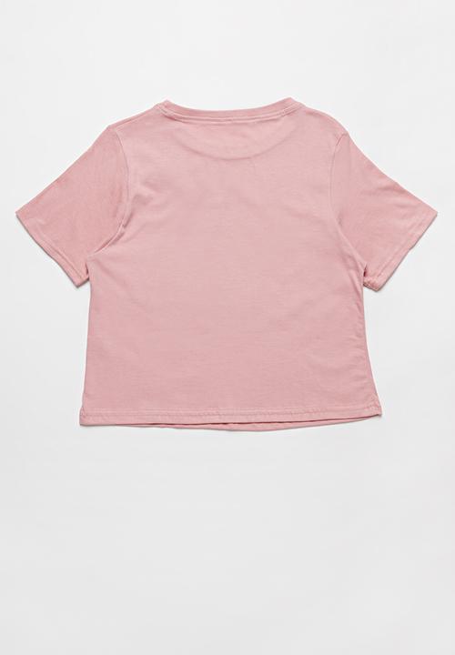 Rebel Republic - Girls printed crop top - pink