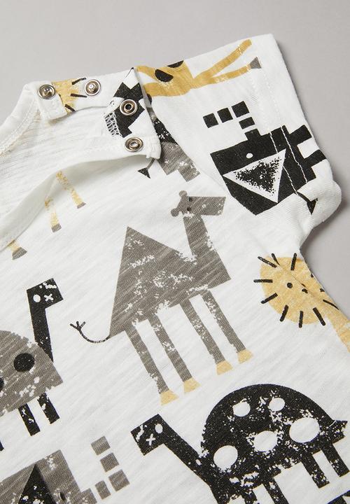 Pop Candy - Boys short sleeve romper - white