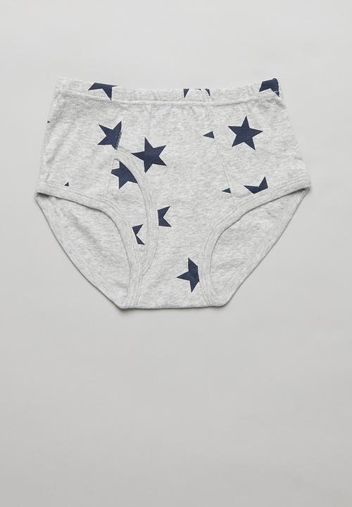 Pop Candy - Boys 3 pack briefs - grey & blue
