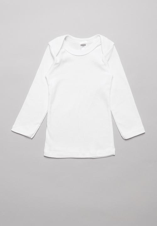 Pop Candy - 3 Pack long sleeve baby vest - white