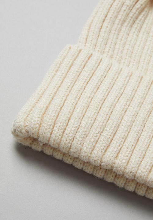 Pop Candy - Girls pom pom beanie - white