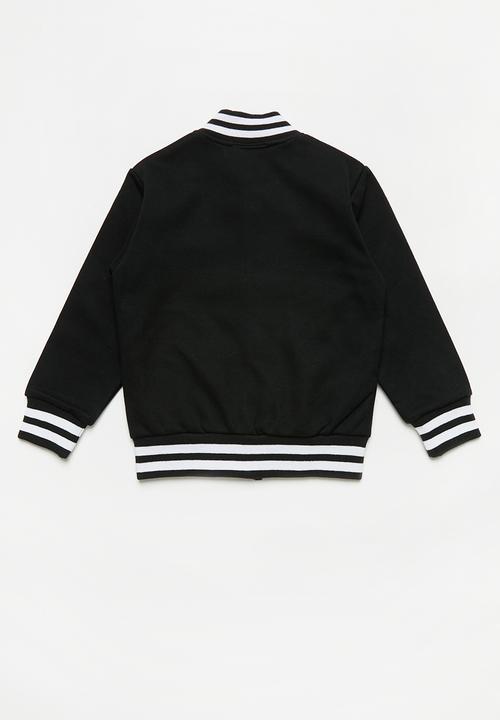 Pop Candy - Boys baseball jacket - black & white