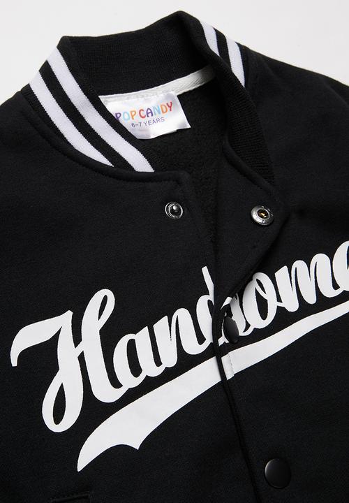Pop Candy - Boys baseball jacket - black & white