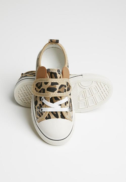 Pop Candy - Girls animal print sneaker - beige