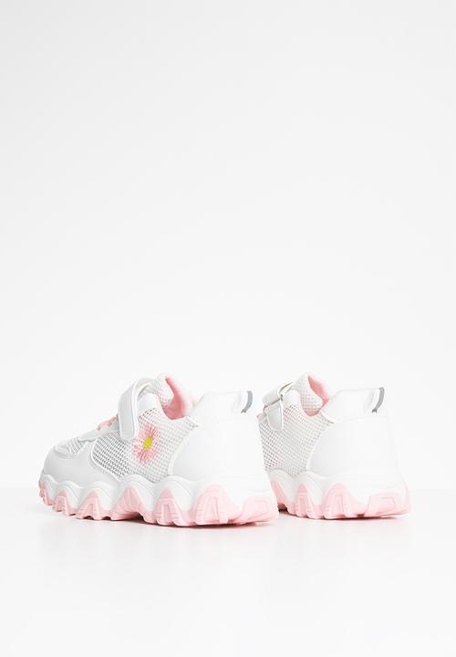 Pop Candy - Girls velcro strap sneaker - white & pink