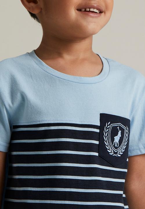 POLO - Oliver striped short sleeve tee - blue 