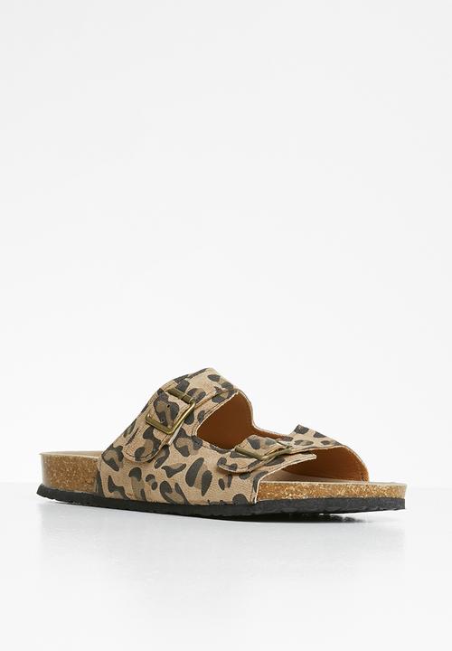 Rebel Republic - Animal print slip on sandal - multi