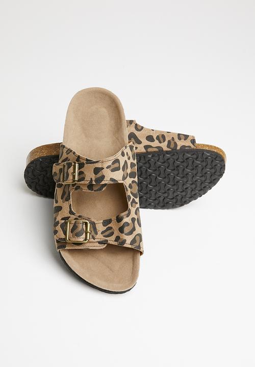 Rebel Republic - Animal print slip on sandal - multi