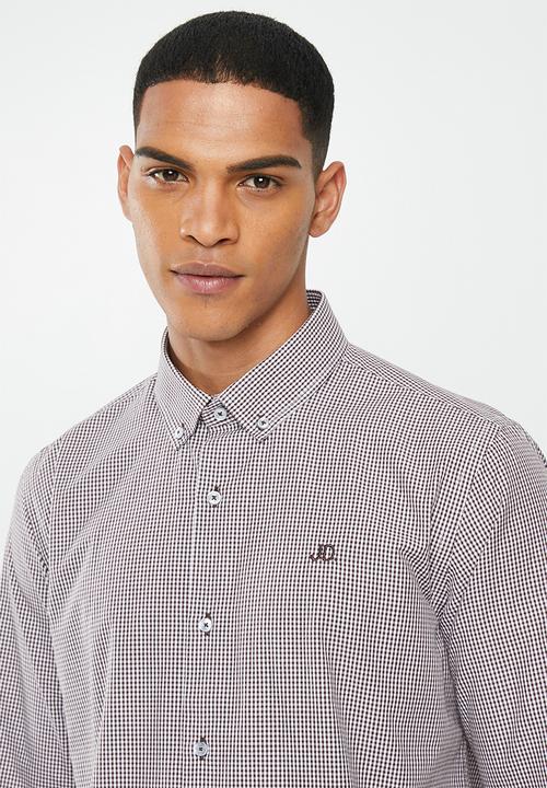 Jonathan D - Casual long sleeve check shirt - brown