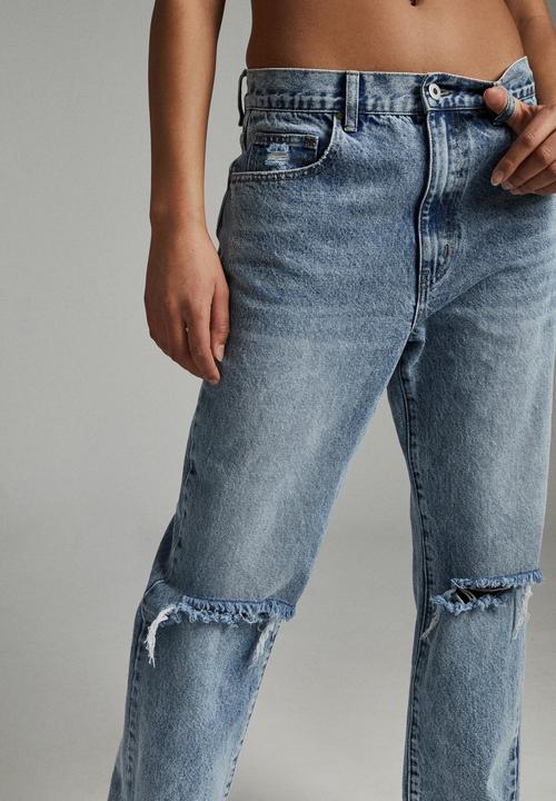Cotton On - Dad jean - palm blue rip
