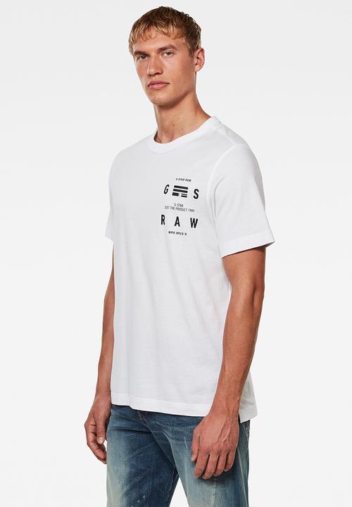 G-STAR - Back graphic logo + r short sleeve tee - white