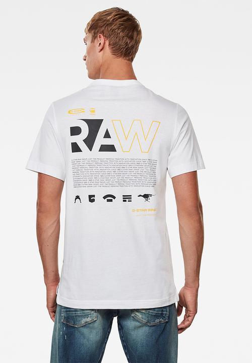 G-STAR - Back graphic logo + r short sleeve tee - white