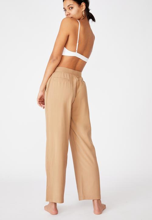 Cotton On - Drapey wide leg pant - tan