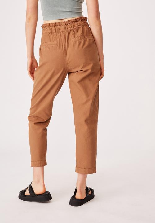 Cotton On - Paperbag pant - mocha bisque