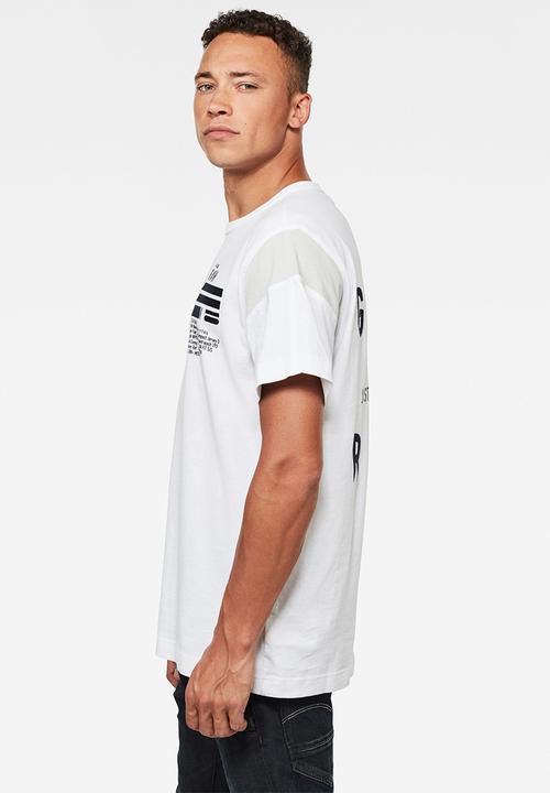 G-STAR - C&s back graphic + loose r short sleeve tee - white
