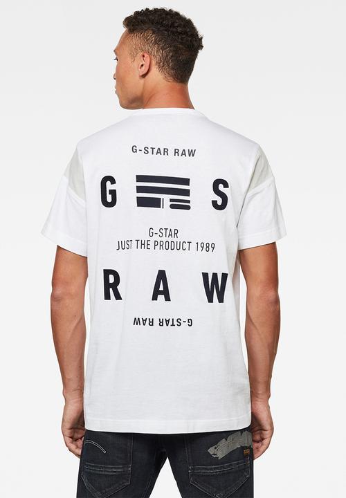 G-STAR - C&s back graphic + loose r short sleeve tee - white