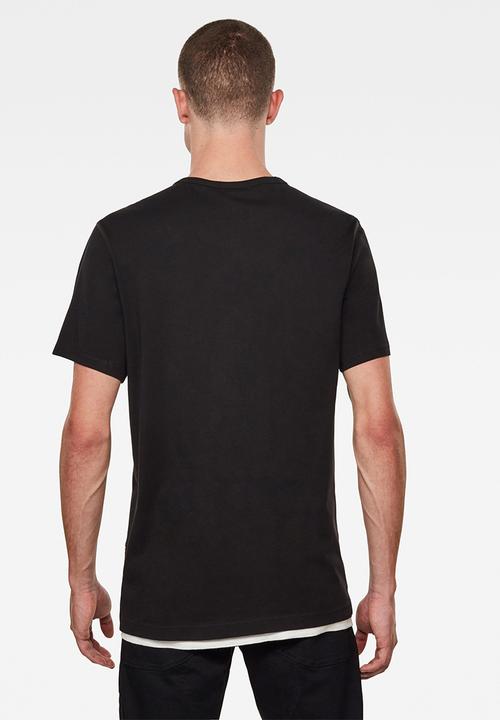 G-STAR - Originals flock logo short sleeve tee - dark black
