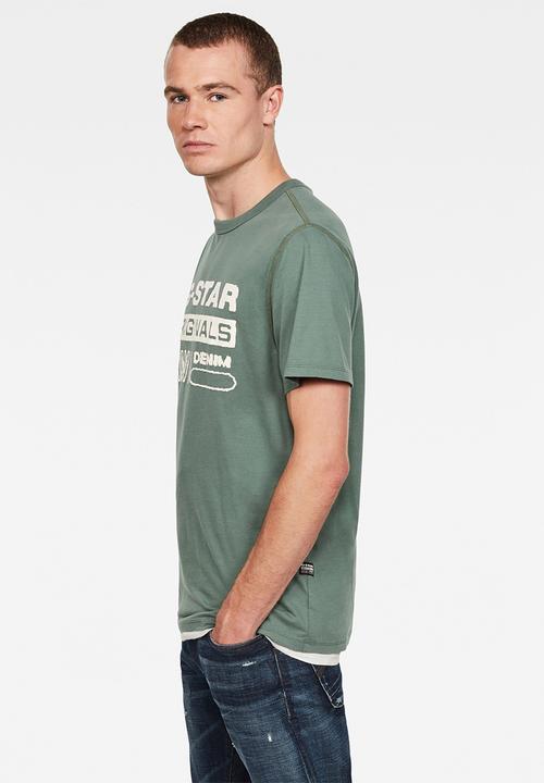 G-STAR - Originals wavy logo short sleeve tee - green