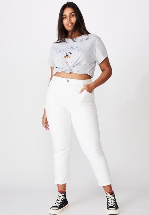 Cotton On - Curve graphic license tee - mickey an american legend/silver marle