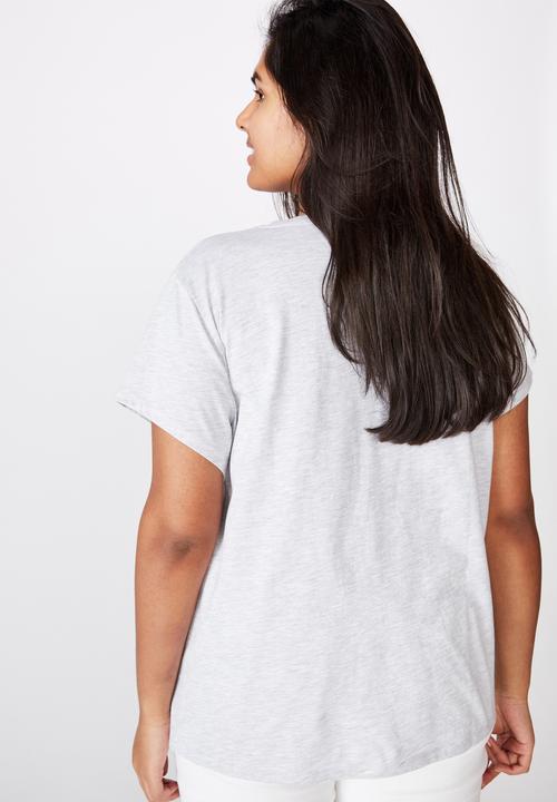 Cotton On - Curve graphic license tee - mickey an american legend/silver marle