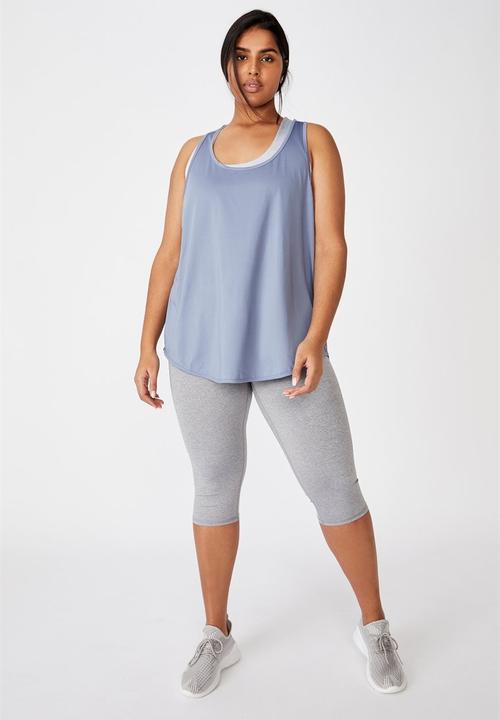 Cotton On - Curve training tank top - blue jay