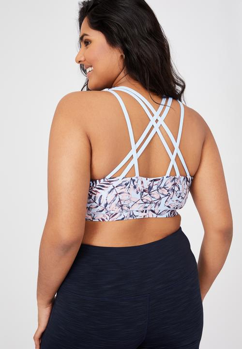 Cotton On - Curve strappy sports crop - layered frond