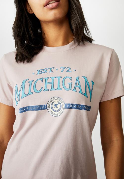 Cotton On - Classic slogan T-shirt - michigan/lilac