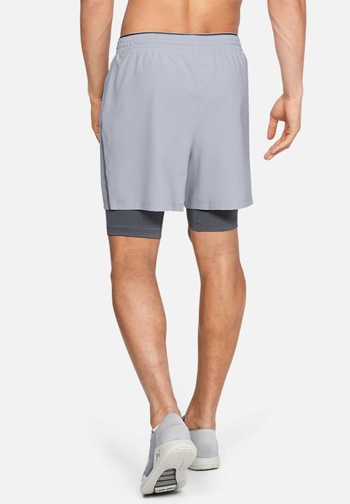 Under Armour - Qualifier 2-in-1 short - grey
