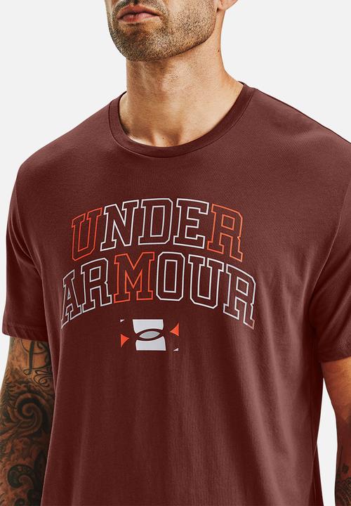 Under Armour - Ua multicolour collegiate short sleeve tee - burgundy