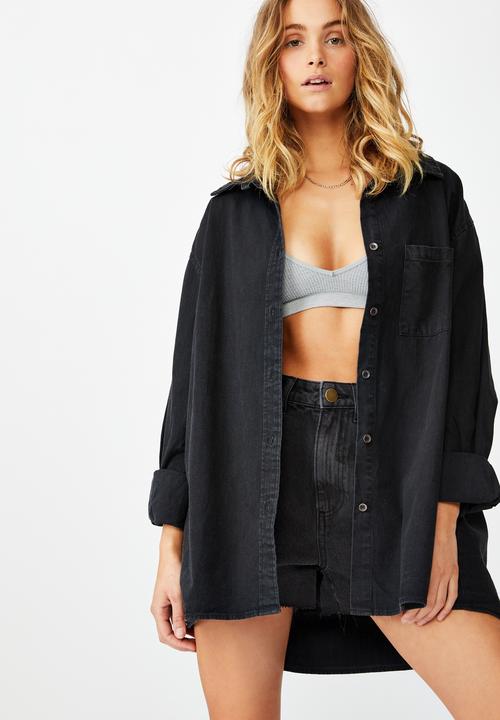 Cotton On - Boyfriend shirt - black