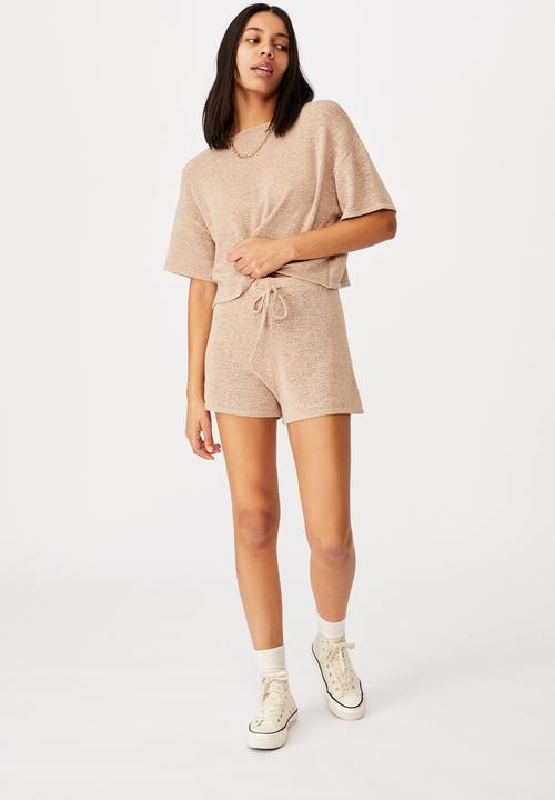 Cotton On - Match me knit short - latte