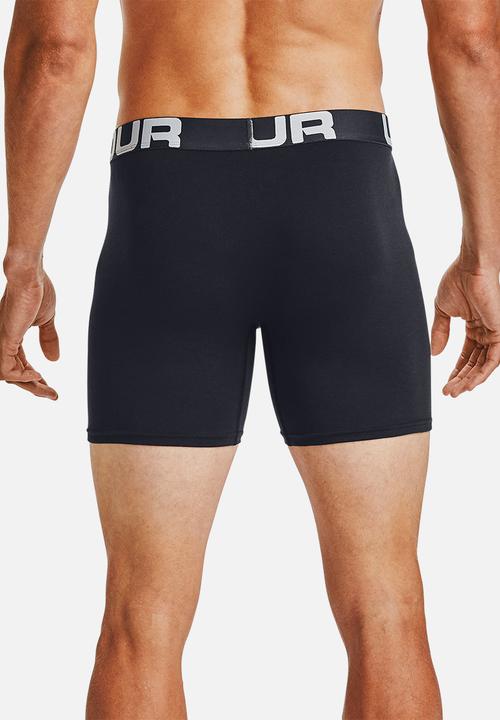 Under Armour - 3 Pack ua charged cotton 6 inch boxerjock - black