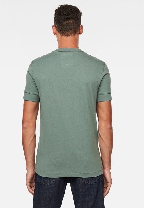 G-STAR - Felt applique logo slim r short sleeve tee - green