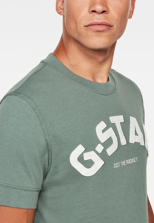 G-STAR - Felt applique logo slim r short sleeve tee - green