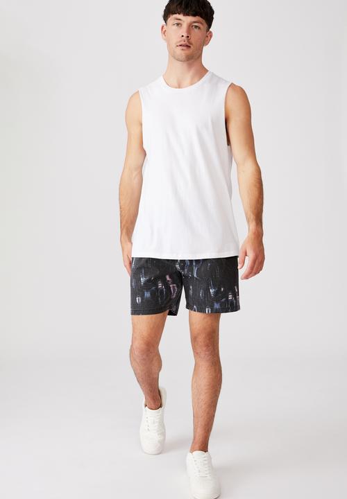 Cotton On - Kahuna short - black / multi sonar