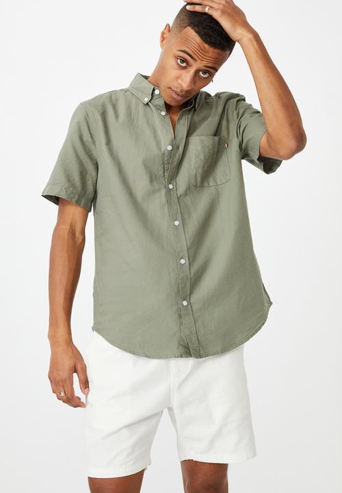 Cotton On - Vintage prep short sleeve shirt - sage