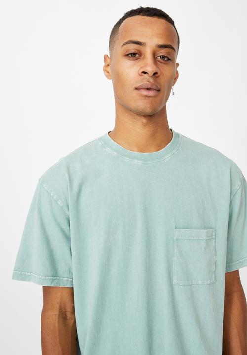 Cotton On - Washed pocket tee - washed teal