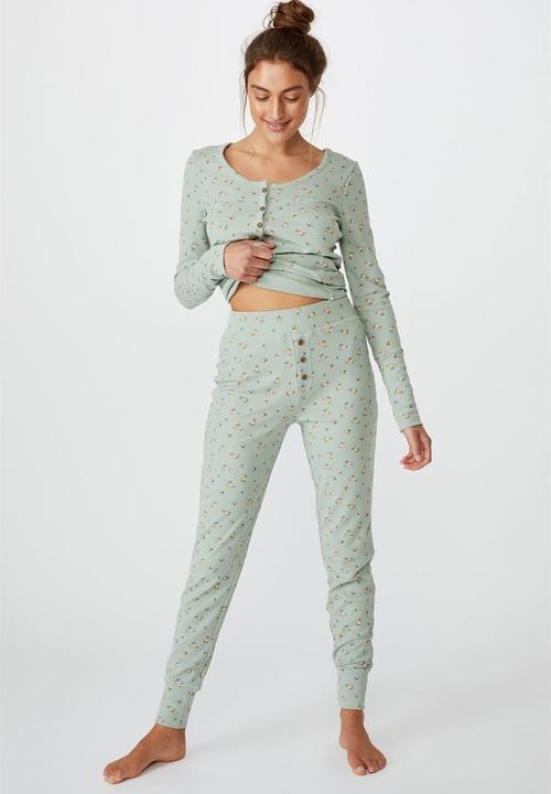 Cotton On - Waffle long john - washed aloe
