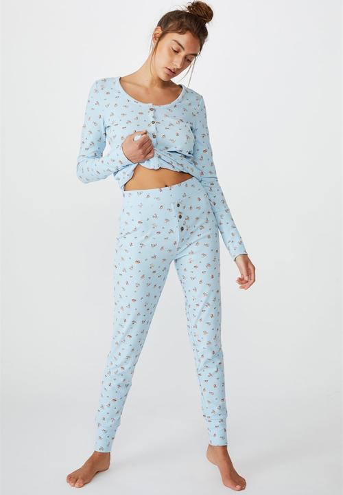 Cotton On - Waffle long john - baby blue