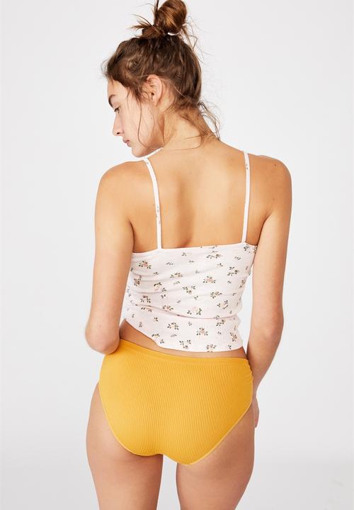 Cotton On - Seamfree boyleg brief - yellow 
