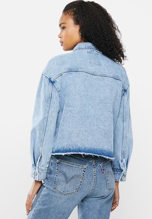 ONLY - Marina crop denim jacket - blue