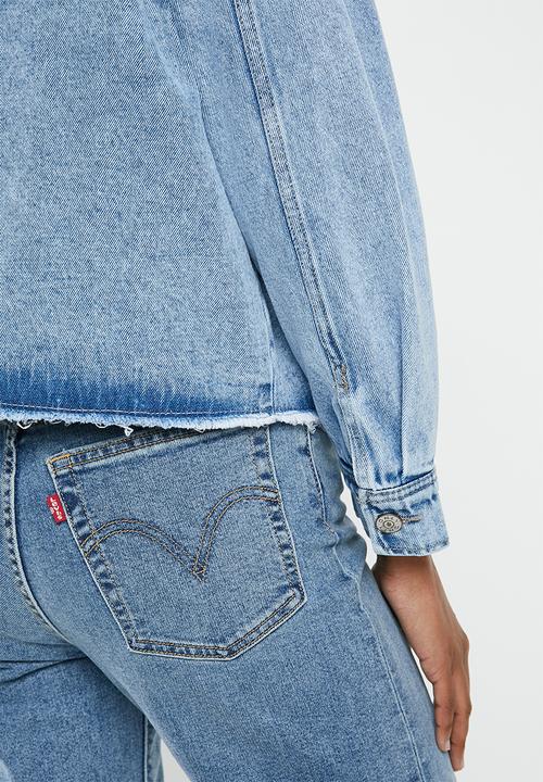 ONLY - Marina crop denim jacket - blue