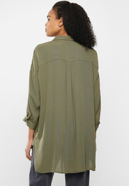 ONLY - Alexandra life 3/4 shirt wvn - khaki 
