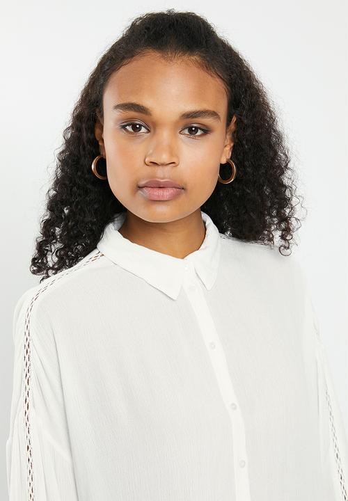 ONLY - Alexandra life 3/4 shirt wvn - neutral 