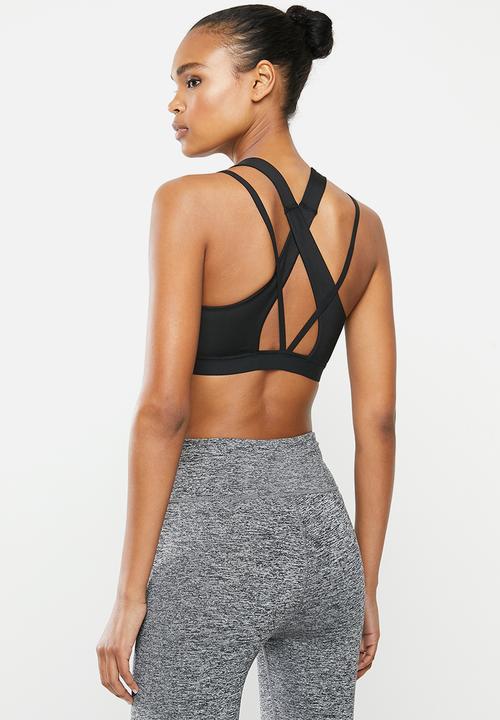 PUMA - Studio lace strappy bra - black