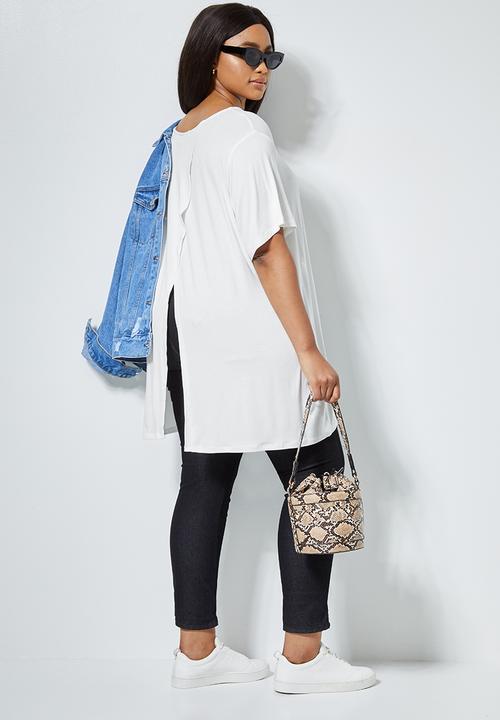 Superbalist - Split back T-shirt - white