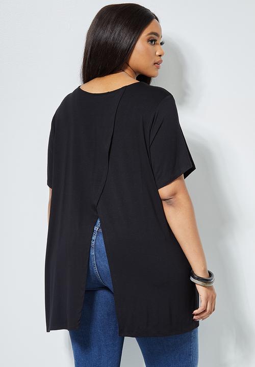 Superbalist - Split back T-shirt - black