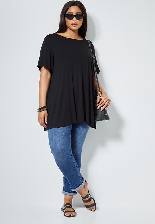 Superbalist - Split back T-shirt - black